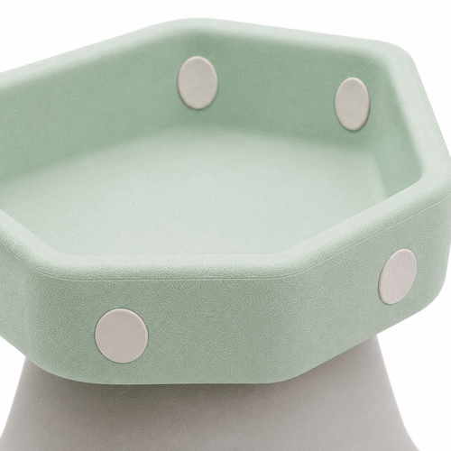 Elevated Pet Food and Water Bowl for Cats and Small Dogs – Mint Green and Light Grey