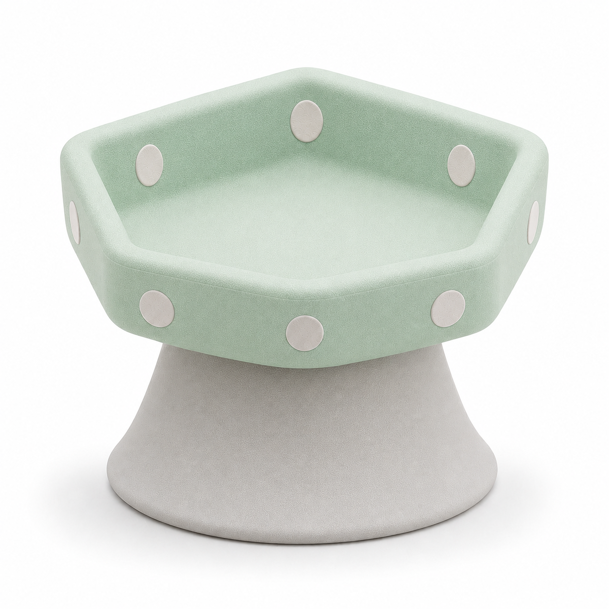 Elevated Pet Food and Water Bowl for Cats and Small Dogs – Mint Green and Light Grey