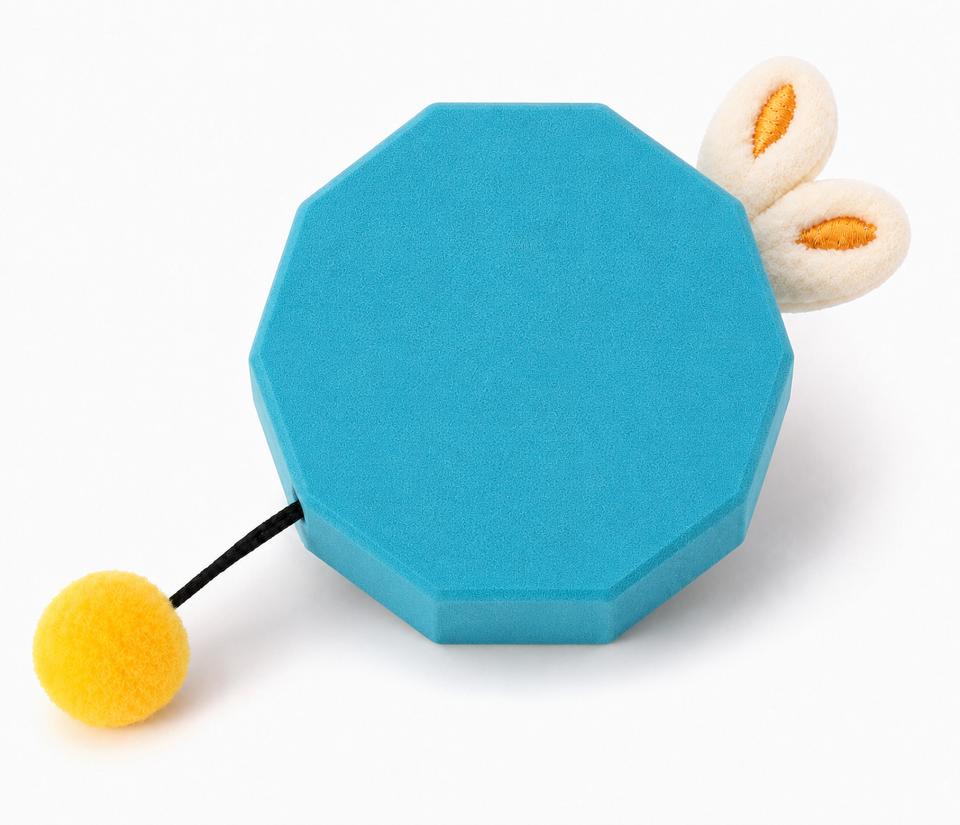 Mouse-Shaped Interactive Ball and Pom-Pom Toy for Cats – Blue and Black