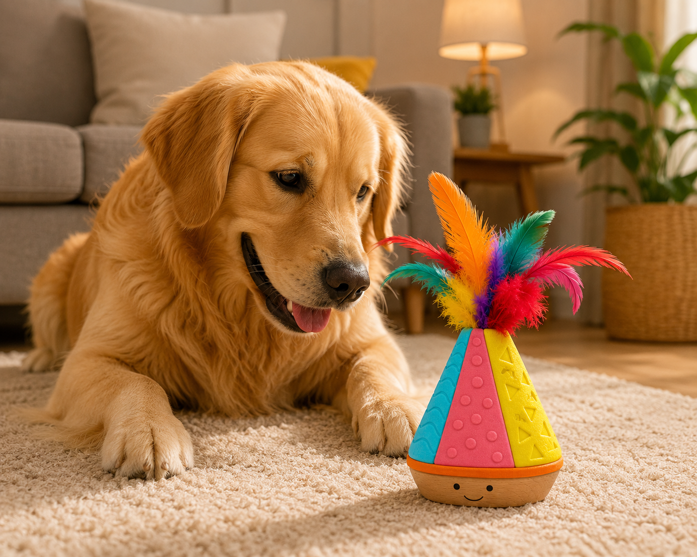 Self-Standing Interactive Chew Toy for Dogs – Multicolour EVA Foam