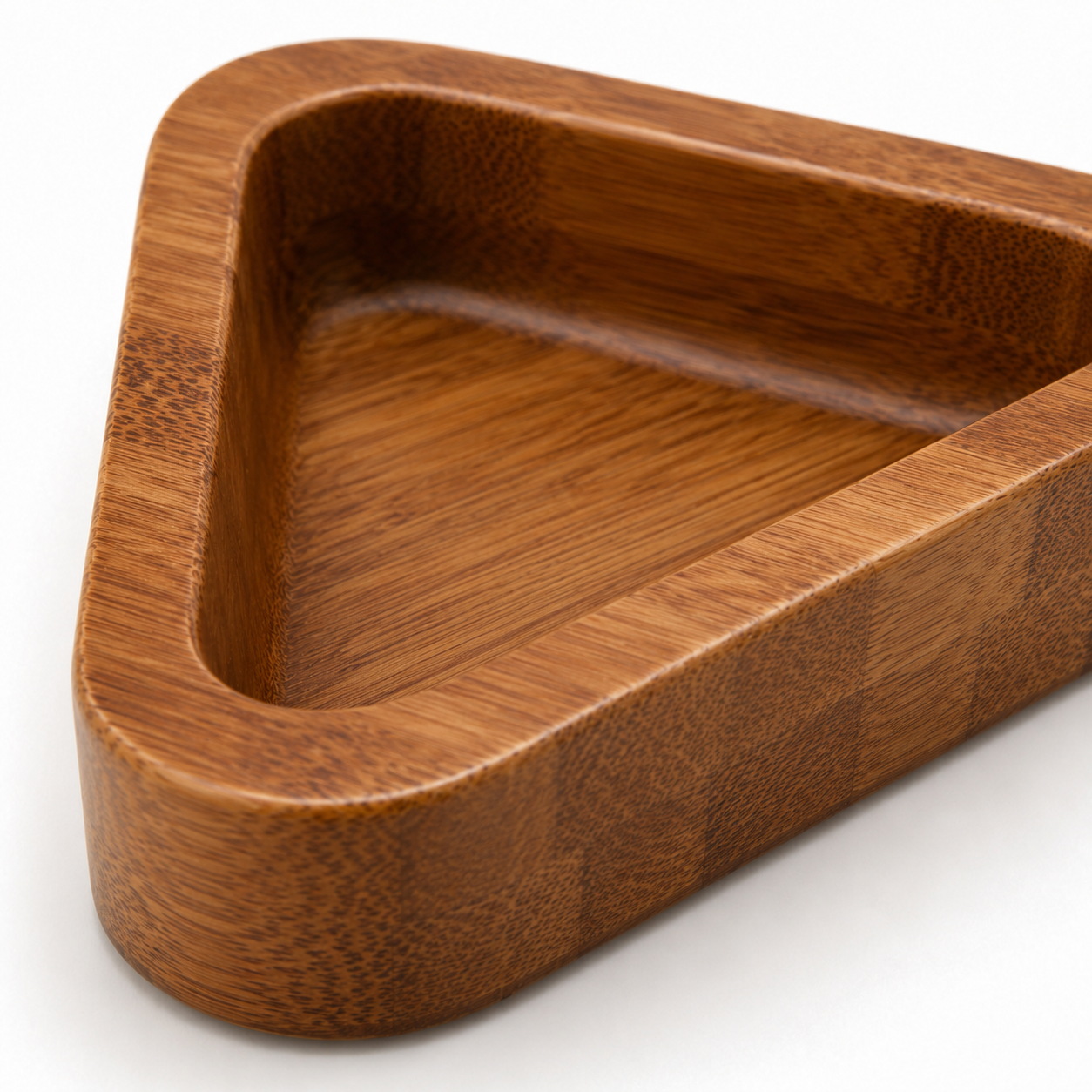 Triangular Wooden Food Bowl for Cats and Small Dogs – Dark Brown