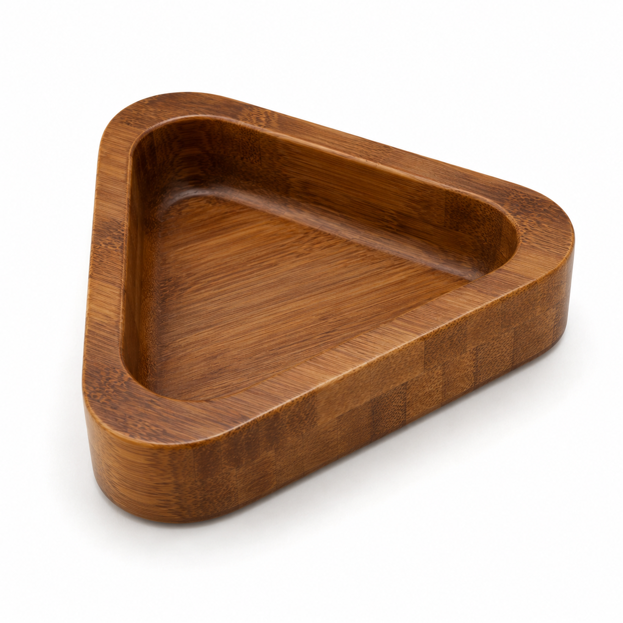 Triangular Wooden Food Bowl for Cats and Small Dogs – Dark Brown